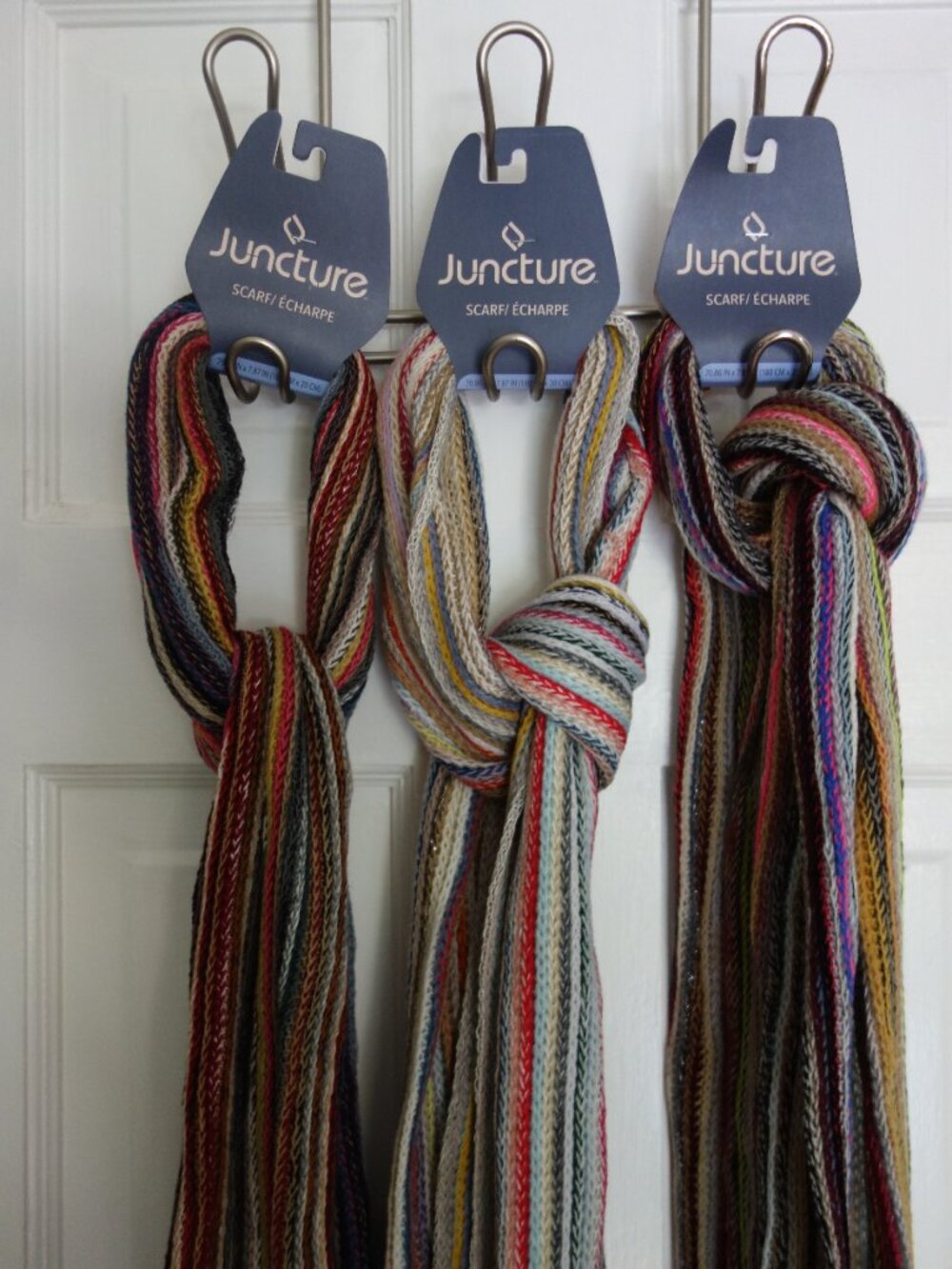 (b)	Lot of 3 NWT JUNCTURE Multi-Color Stripped Scarfs